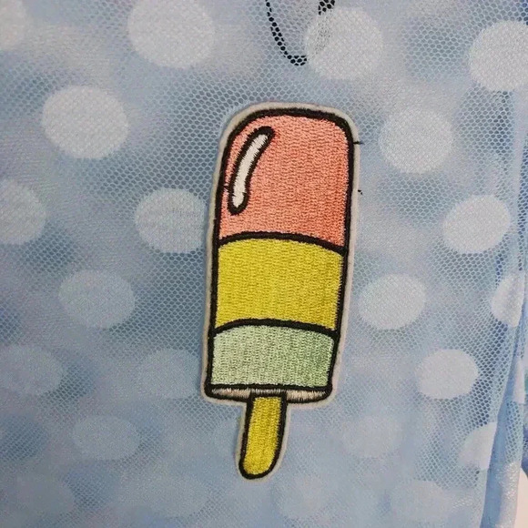 NWOT H&M Sheer Mesh Polka Dots T Shirt Dress Swim Coverup Beach Women's Size 4 - Picture 3 of 6